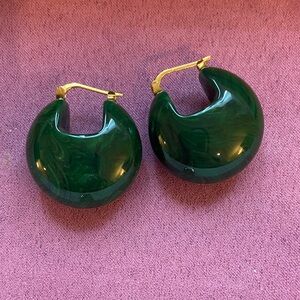 J. Crew Emerald Green Hoop Earrings